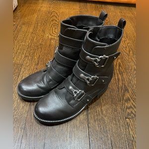 SO Kohl's Women's Boots Monique  Zip Buckle Mid Calf Boots Black Size 8
